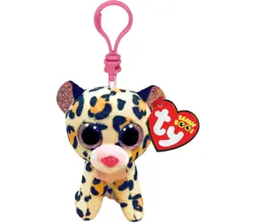 TY Plyšový leopard LIVVIE hnědo-růžový / 8,5 cm