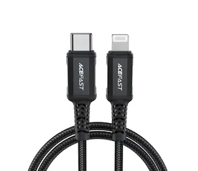 Acefast C4-01 černá / Datový kabel / USB-C - Lightning / 1,8 m / PD 30W (3A) / 480 Mb/s