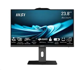 MSI PRO AP242P 14M-1090XEU černá / All-in-one počítač / 23,8" FHD / Intel Core i3-14100 / 16GB DDR5 / 512GB SSD / bez OS