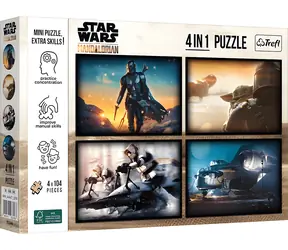 TREFL Puzzle Star Wars: Mandalorian / 4x104 dílků / 20,5 x 13,75 cm