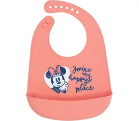 STOR Silikonový bryndák Minnie / Bryndák / Silikon / Kapsa na zbytky jídla / Bez BPA