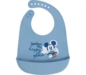 STOR Silikonový bryndák Mickey Mouse / Bryndák / Silikon / Kapsa na zbytky jídla / Bez BPA