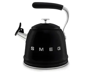 SMEG 50's Retro Style WKF01BL černá / Píšťalová konvice / 2,3 l / nerez / vhodná pro indukci