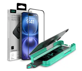 ESR Armorite černá / Ochranné sklo / Apple iPhone 16 / s instalačním rámečkem a aplikátorem