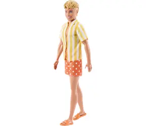 MATTEL Panenka Barbie Ken JJN66 v šortkách a pruhovaném tričku / od 3 let / plast
