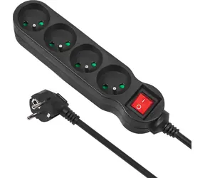 Maclean Energy MCE180 černá / Prodlužovací kabel / 4 zásuvky / 1,4 m