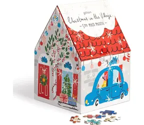GALISON Čtvercové puzzle Vánoce ve vsi / 500 dílků / 50,8 × 50,8 cm