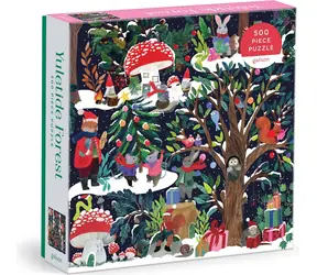 GALISON Čtvercové puzzle Vánoční les / 500 dílků / 50,8 × 50,8 cm