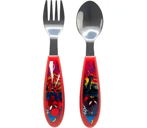 STOR Dětský příbor 2ks Spiderman / Nerezová ocel / Bez BPA
