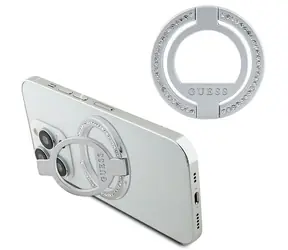 GUESS Rhinestones MagSafe Ringstand stříbrná / Držák / MagSafe