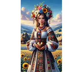 NORIMPEX Diamantové malování Dívka se slunečnicemi / 30x40 cm