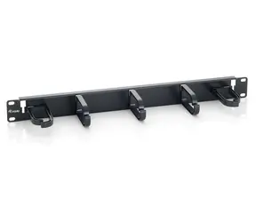 Equip 19" černá (327320) / Vyvazovací panel / 1U / 5x plastová úchytka / ocel, plast