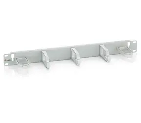 Equip 19" Panel pro správu kabelů světle šedá / Panel pro správu kabelů / 1U / 5x plastový kroužek