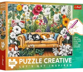 TREFL Puzzle Creative Kočičí oranžerie / 500 dílků / 48 x 34 cm