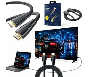 3mk HARDY HDMI 2.1 1,5 m černá / Kabel HDMI / Ultra High Speed / 8K 60Hz / 4K 120Hz / 48 Gbps / eARC