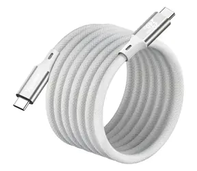 YENKEE YCU 05WH MAGNETIC bílá / Magnetický kabel USB-C/USB-C / 240 W / 20 Gb/s / 1,5 m / 4K 60Hz