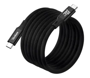 YENKEE YCU MAGNETIC 05 černá / Kabel USB-C/USB-C / 1,5 m / 240W / 20Gb/s