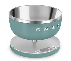 SMEG KSC01EGMWW smaragdová zelená / Kuchyňská váha / miska 1,8 l / do 5 kg / LED displej