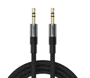 Acefast J10 černá / Audio kabel / Jack 3,5mm (M) - Jack 3,5mm (M) / 1 m