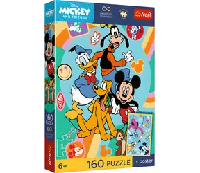 TREFL Puzzle Premium Plus Kids Mickey Mouse: Přátelé / 160 dílků / 27,5 x 41 cm