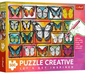 TREFL Puzzle Creative Sbírka motýlů / 500 dílků / 48 x 34 cm