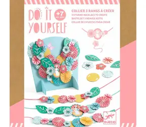 DJECO DIY Vyšívané náhrdelníky / Kreativní sada / vyšívání korálků / stojánek na vystavení
