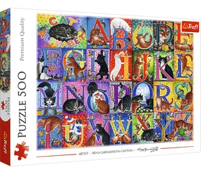 TREFL Puzzle Kočičí abeceda / 500 dílků / 48 x 34 cm