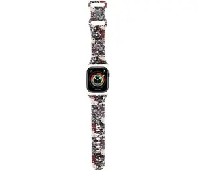 Hello Kitty Silicone Tags Graffiti béžová / Řemínek pro Apple Watch / 38/40/41mm