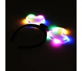 RAPPA Čelenka srdce blikající / Karnevalový doplněk / LED, 3 režimy svícení