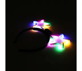 RAPPA Čelenka hvězdy blikající / Karnevalový doplněk / LED, 3 režimy svícení