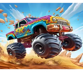 NORIMPEX Diamantové malování Monster Truck / 30x40 cm