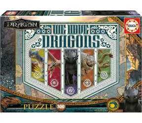 EDUCA Puzzle Jak vycvičit draka / 300 dílků / 40x28 cm