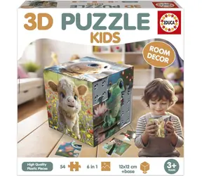 EDUCA 3D Puzzle kostka Zvířátka / 54 dílků