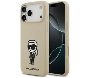 Karl Lagerfeld Silicone Karl Sketch & Logo MagSafe hnědá / Zadní kryt / iPhone 17 Pro Max / MagSafe