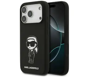 Karl Lagerfeld Silicone Karl Sketch & Logo černá / Zadní kryt / MagSafe / iPhone 17 Pro