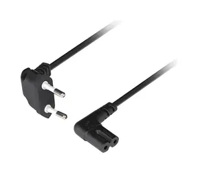 Lanberg CEE7/16 - C7 černá / Napájecí kabel / úhlový / 1,8 m / VDE