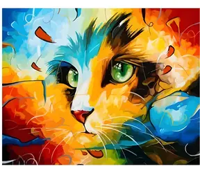 NORIMPEX Diamantové malování Abstraktní kočka / 30x40 cm