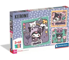 CLEMENTONI Puzzle Kuromi / 3x48 dílků / od 5 let