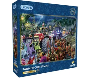 GIBSONS Puzzle Farmářské Vánoce / 1000 dílků / 68 x 49 cm