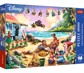 TREFL Puzzle Premium Plus Disney Lilo & Stitch: Plážová párty / 1000 dílků / 68,3 x 48 cm