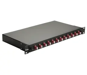 Equip Spojovací box 12-Port LC-Duplex OM4 černá / Optický spojovací box / Rack 19" 1U / 12x LC/UPC duplex