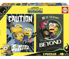 EDUCA Puzzle Mimoni a monstra / 2x500 dílků