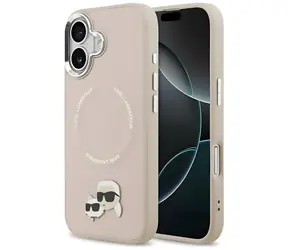 Karl Lagerfeld Karl & Choupette Pins růžová / Zadní kryt / MagSafe / iPhone 17