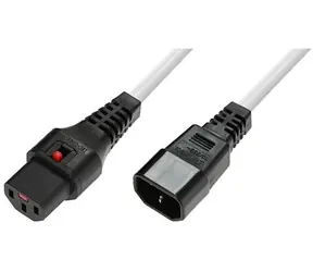 MicroConnect Prodlužovací kabel s IEC zámkem C13-C14 bílá / Prodlužovací kabel / 1,5 m / 230 V / 10 A