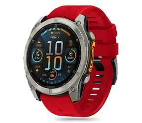 Tech-Protect Silicone Line červená / Řemínek pro Garmin Fenix / 5X/5X Plus/6X/6X Pro/7X/8 (51 mm) / Silikon