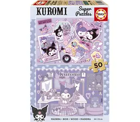 EDUCA Dřevěné puzzle Kuromi / 2x50 dílků