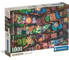 CLEMENTONI Puzzle Thajský plovoucí trh / 1000 dílků / od 18 let