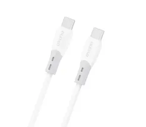 Dudao L25SC bílá / Datový kabel / USB-C - USB-C / 60W / 2 m / silikonové opletení