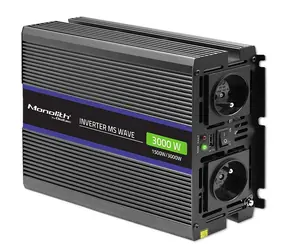 Qoltec Monolith 3000 MS Wave / Měnič napětí / 1500W / 3000W / Vstup 12V / 1x 230V / USB