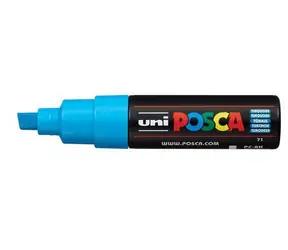 POSCA PC-8K tyrkysová / Popisovač / Klínový hrot 8 mm / Na vodní bázi